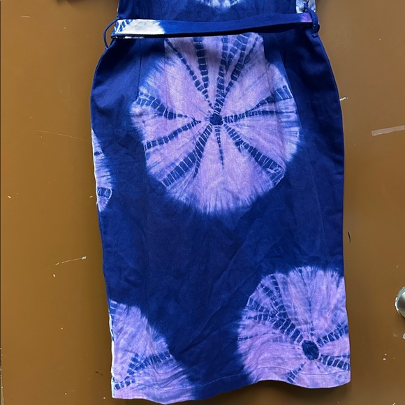 BUSAYO Kuti Tie Belt Button Front Denim Midi Dress Size Large - Picture 8 of 10